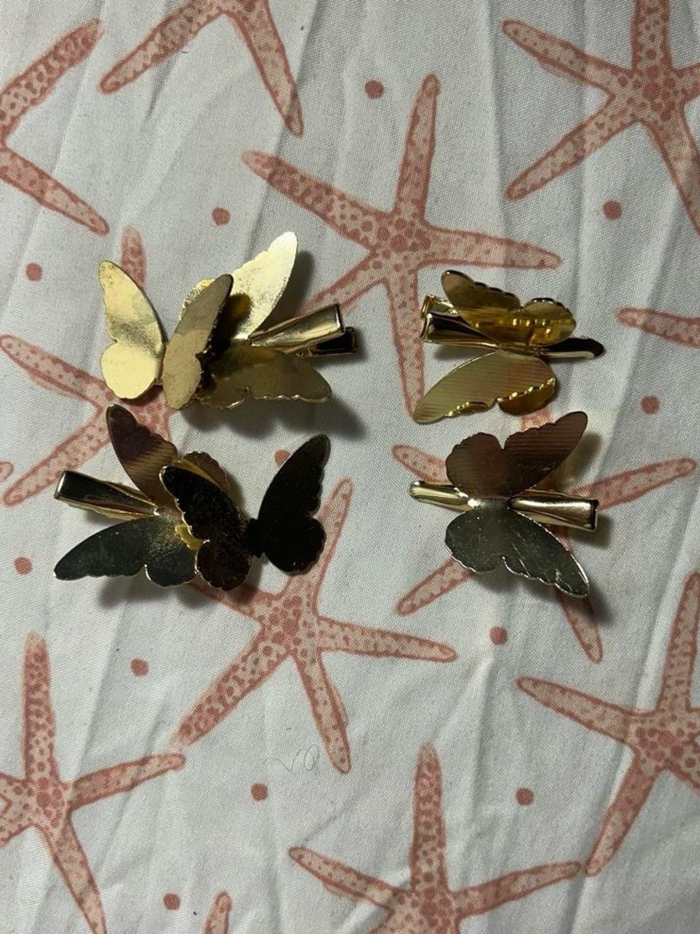 Gold Butterfly Hair Clips for Women - Set of 4